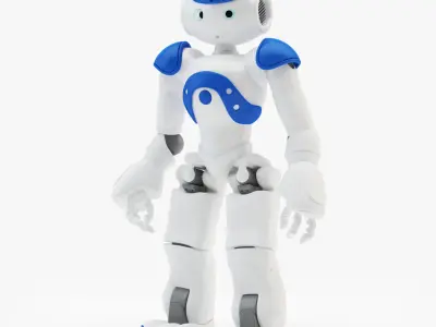 Riged Robot Nao Blue 3D model