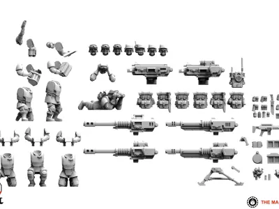 Universal Guard - Heavy Weapons Set 1 3D print model