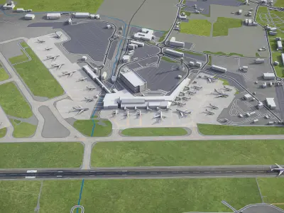 Edinburgh Airport - EDI Low-poly 3D model
