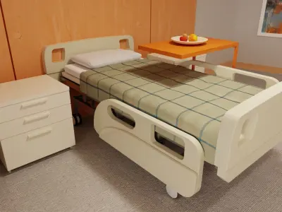 Modern Hospital Room Interior 3D model