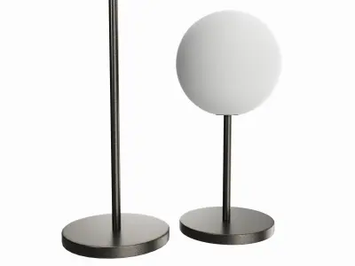 Outdoor and indoor cordless table and floor lamp set 3D model