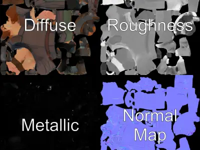 Viking Warrior Character Model  Rigged and Animated Low-poly 3D model