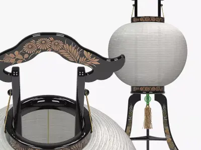 OUCHI LANTERN Low-poly 3D model