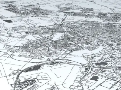 Amsterdam Road Network and Streets 3D model