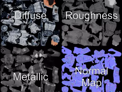 Advanced Robot Warrior model pack Low-poly 3D model