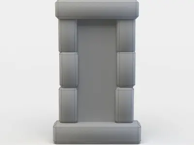 Window wooden door with glass Low-poly 3D model