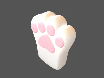 Cat Paw Glove v1 005 Low-poly 3D model