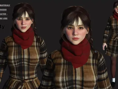 AAA 3D REALISTIC CHARACTER - YOUNG BEAUTIFUL GIRL SOPHIA 01 Low-poly 3D model