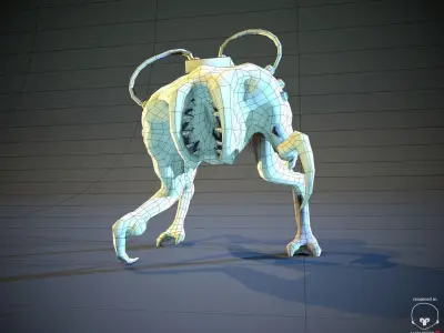 Game Alien Pack 3 Characters LowPoly Low-poly 3D model