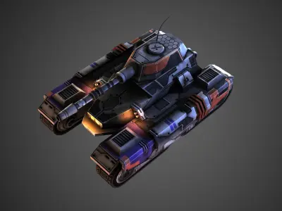Low poly Future Tank Low-poly 3D model