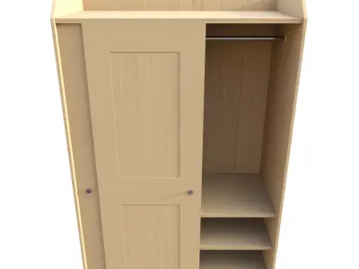 2 Door Sliding Wardrobe 3D model