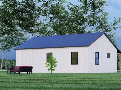 Barndominium House  3D Model OBJ FBX DWG SKP  Renders 3D model