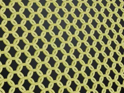 Gold Round Iron Chainmail PBR Seamless Texture