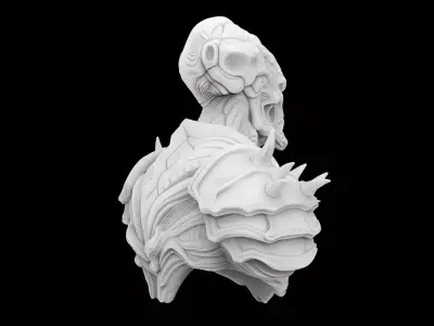 Alien Warrior Bust 3D Print Model 3D print model