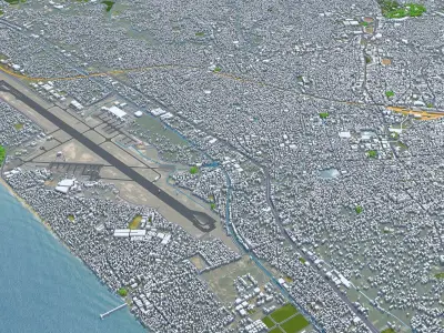 Thiruvananthapuram Kerala India 35km AI Low-poly 3D model