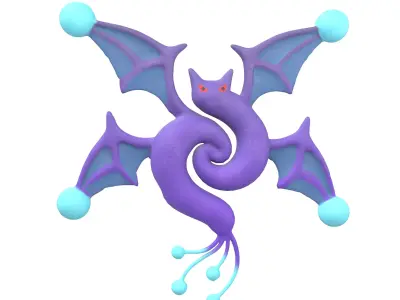 Abstract Elf Bat Character v1 001 Low-poly 3D model