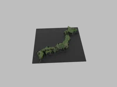 Japan Map Country Low-poly 3D model