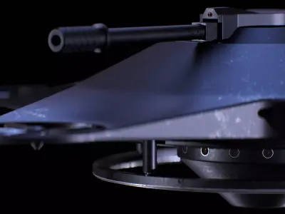 Sci-Fi Military Drone Low-poly 3D model