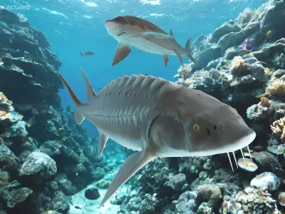  White Sturgeon Rigged for Cinema 4D 