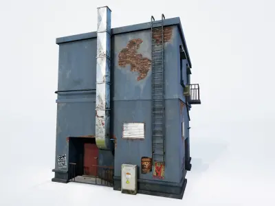 Urban House Low-poly 3D model