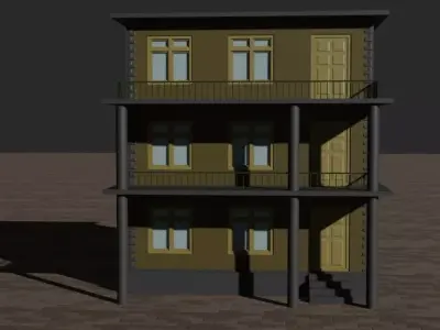 City house low-poly Low-poly 3D model