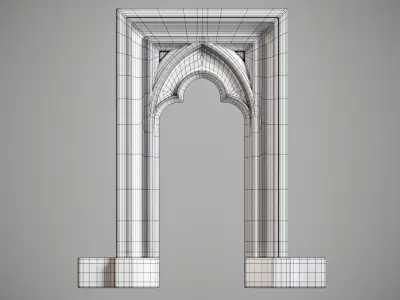 Highpoly Gothic Portal - type 2 3D model