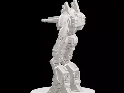 Mecha Robot Science Fiction On Base 3D print model
