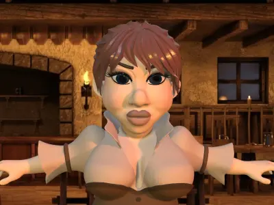 3D character of a woman Low-poly 3D model