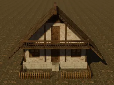Medieval house six 10 Low-poly 3D model