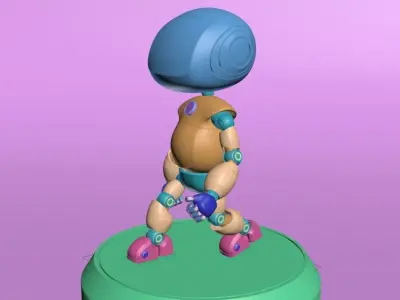 Cute Short Robot V1 3D model