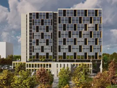 3D model of hotel and restaurant complex with interior 3D model