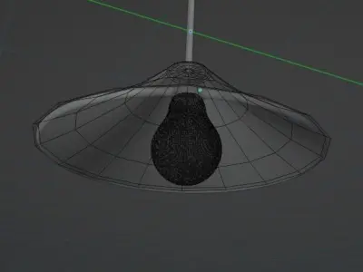 light three pendant lights hanging from wooden ceiling 3D model