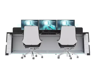 Control Room Desk 07 3D model