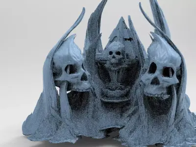 Scull Skeletor Sci fi architecture Rocks 5  3D model