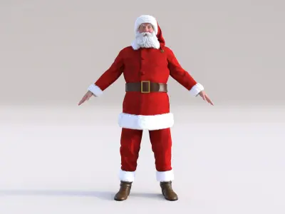 Santa Claus Rigged Animated  Low-poly 3D model
