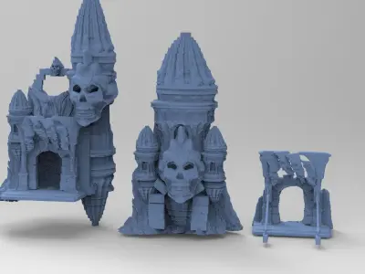Witches Scull Ravenwood rock Collection 3D model