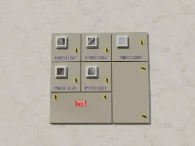 Electrical Meter Board Low-poly 3D model 3D model