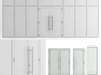 Glass fire doors and partitions Nayada Low-poly 3D model