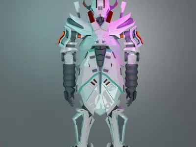 Hard Surface Robot Mecha Rigged Low-poly 3D model