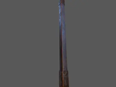 Old wood column Low-poly 3D model buy