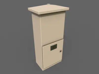 PBR Electric Box BoneWhite V4 Low-poly 3D model