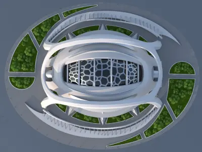 Sci-Fi Futuristic Buildings - High-Quality 3D Model Pack  purchase 3D model