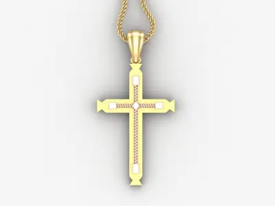 High Cross Pendant Light Gold 18K 4CP099 3D print model