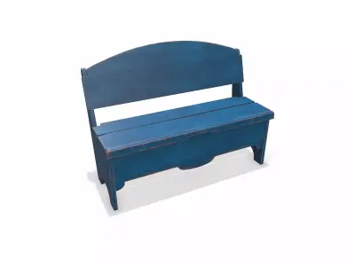 Painted Outdoor Wooden Bench Low-pooly PBR Low-poly 3D model