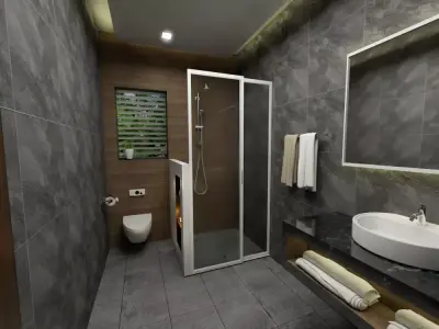 Cozy bathroom 3d scene 3D model