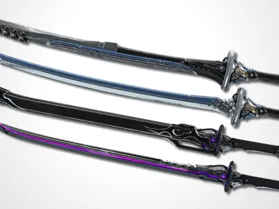Sci-fi Swords Pack 3 Low-poly 3D model