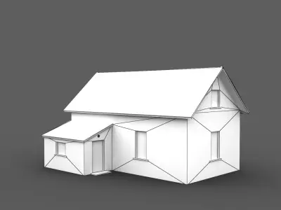 Old Wooden House Low-poly 3D model purchase