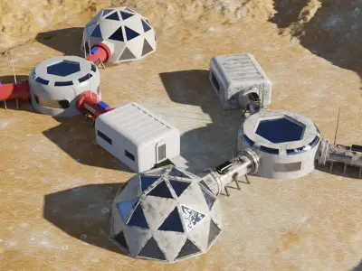 Mars base 3D models 3D Model Pack