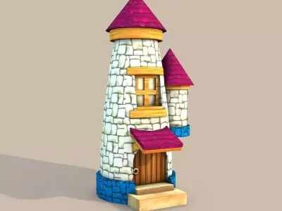 Cartoon Fantasy House 1 Low-poly 3D model