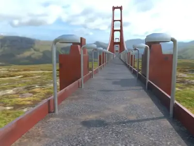 Golden Gate Bridge  Low-poly 3D model